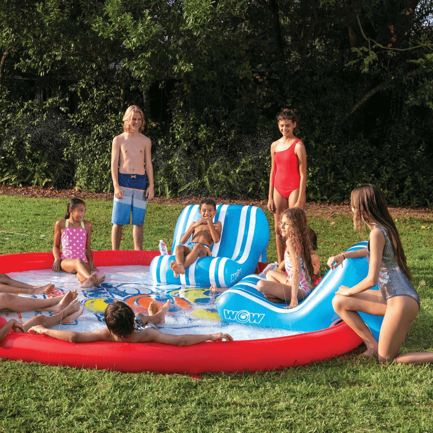 WOW Watersports Splash Pad Lounge Chair w Bottom Slot and Built-In Cup Holder Jupiter Gear Home