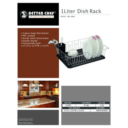 Better Chef 16" 3-Piece Dish Rack Jupiter Gear Home