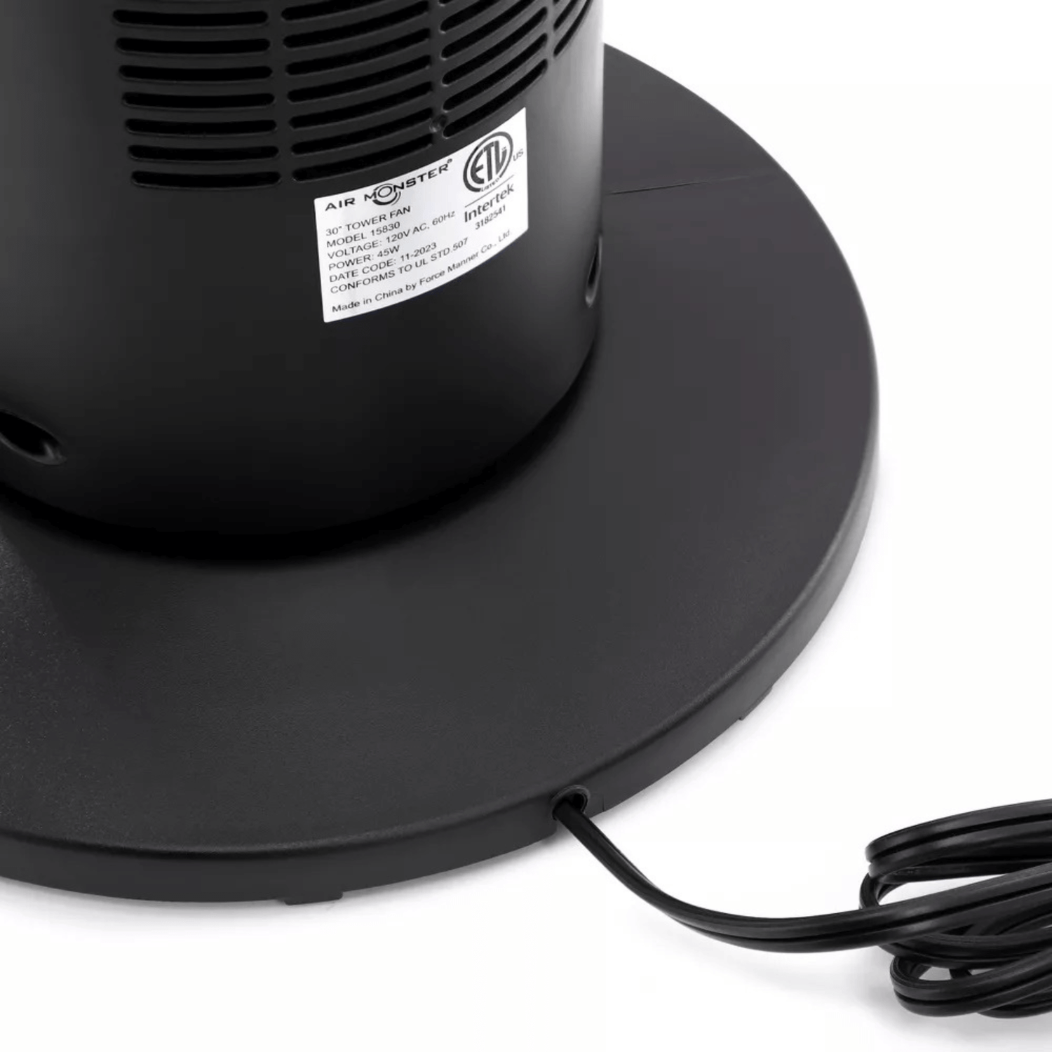 Air Monster 30-Inch 3-Speed 45W Oscillating Tower Fan with Timer Jupiter Gear Home