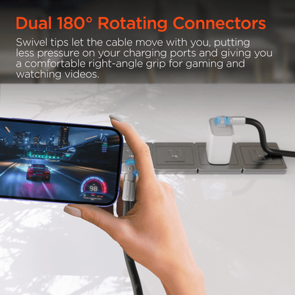 HyperGear Chunky180° 100W USB-C to USB-C Rugged Fast Charge Cable 12ft Jupiter Gear Home