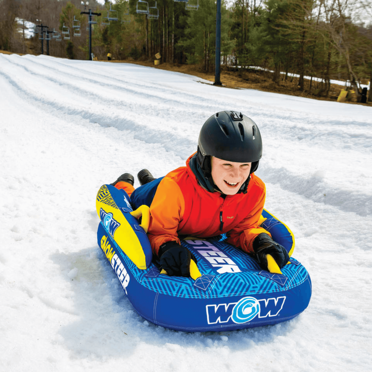 WOW Watersports SnowSteer Snow Sled with Lying Position for Easy Sledding Jupiter Gear Home
