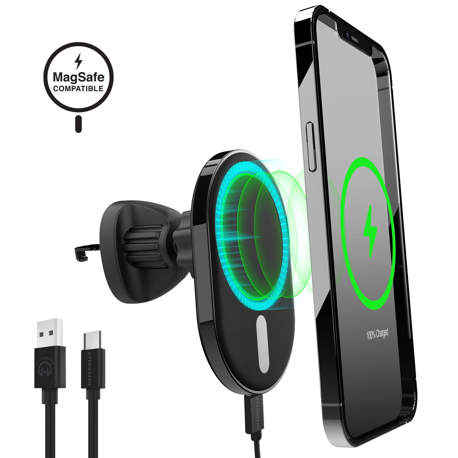 HyperGear MagVent Wireless Car Charging Mount for iPhone 13 Jupiter Gear Home