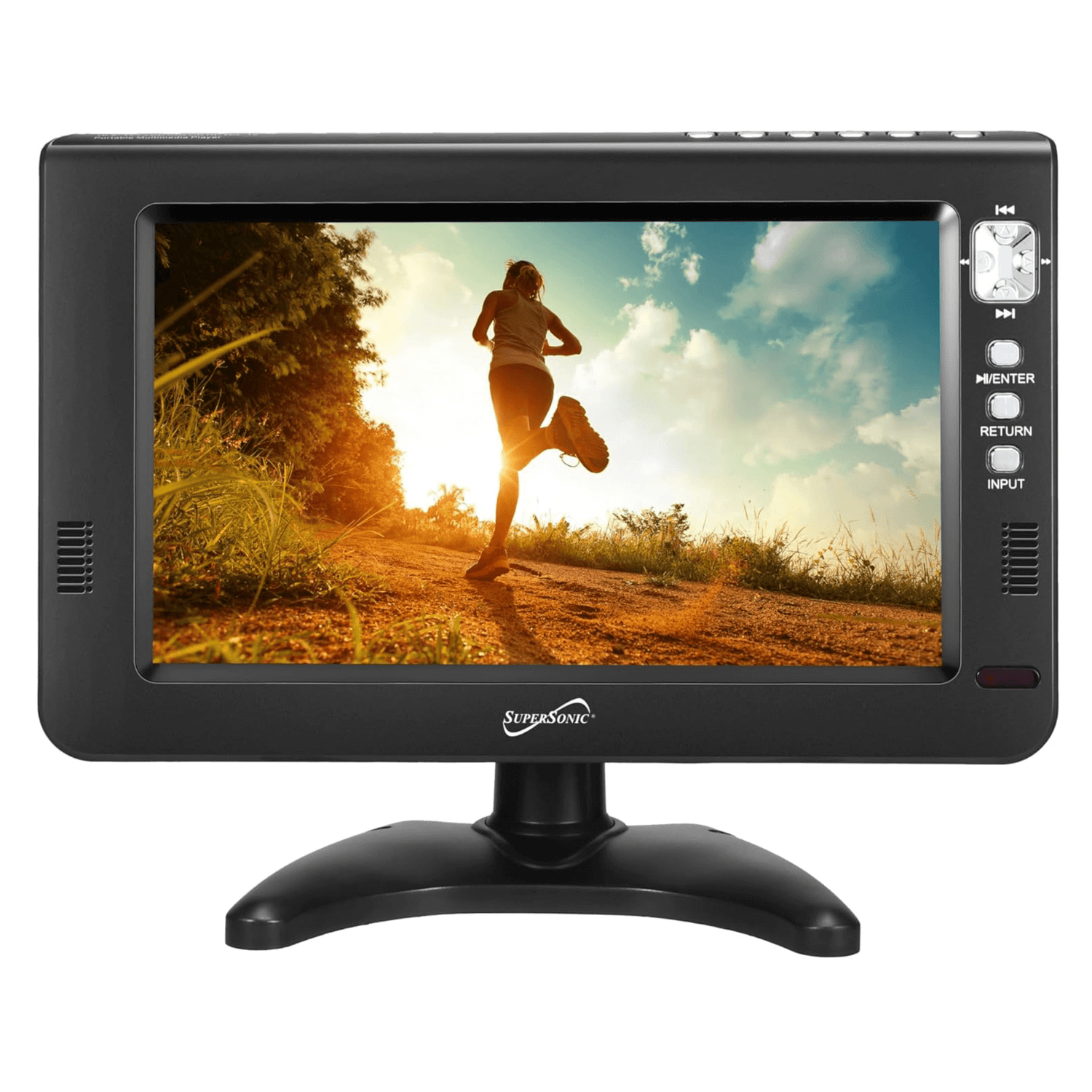 Supersonic Portable 9-inch LCD TV with Built-in Digital Tuner Rechargeable Battery ACDC Operation for Car Travel Jupiter Gear Home