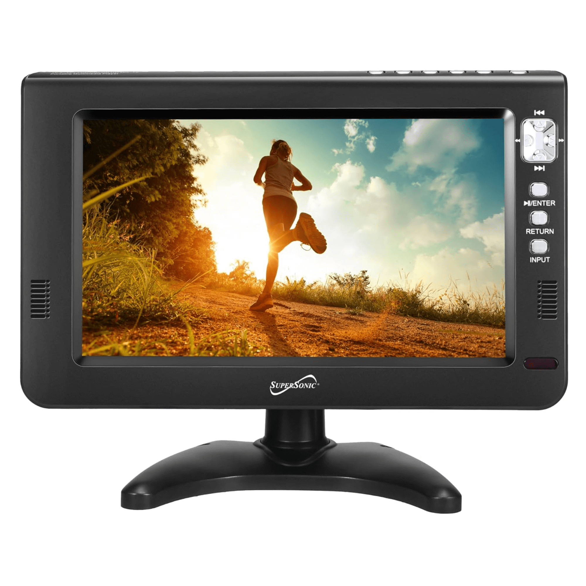 Supersonic Portable 9-inch LCD TV with Built-in Digital Tuner Rechargeable Battery ACDC Operation for Car Travel Jupiter Gear Home