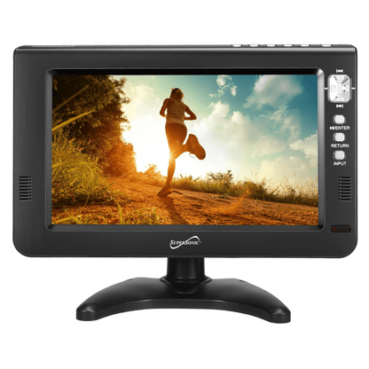 Supersonic Portable 9-inch LCD TV with Built-in Digital Tuner Rechargeable Battery ACDC Operation for Car Travel Jupiter Gear Home