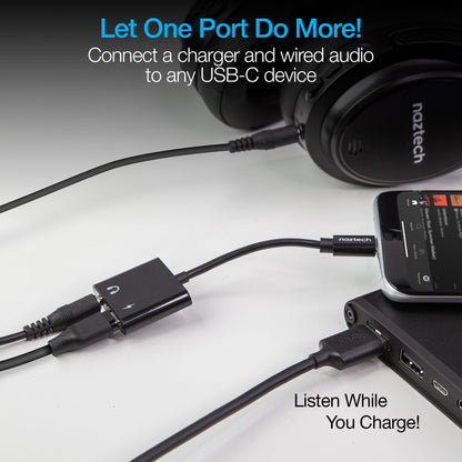 Naztech USB-C and 3.5mm Audio + Charge Adapter Jupiter Gear Home