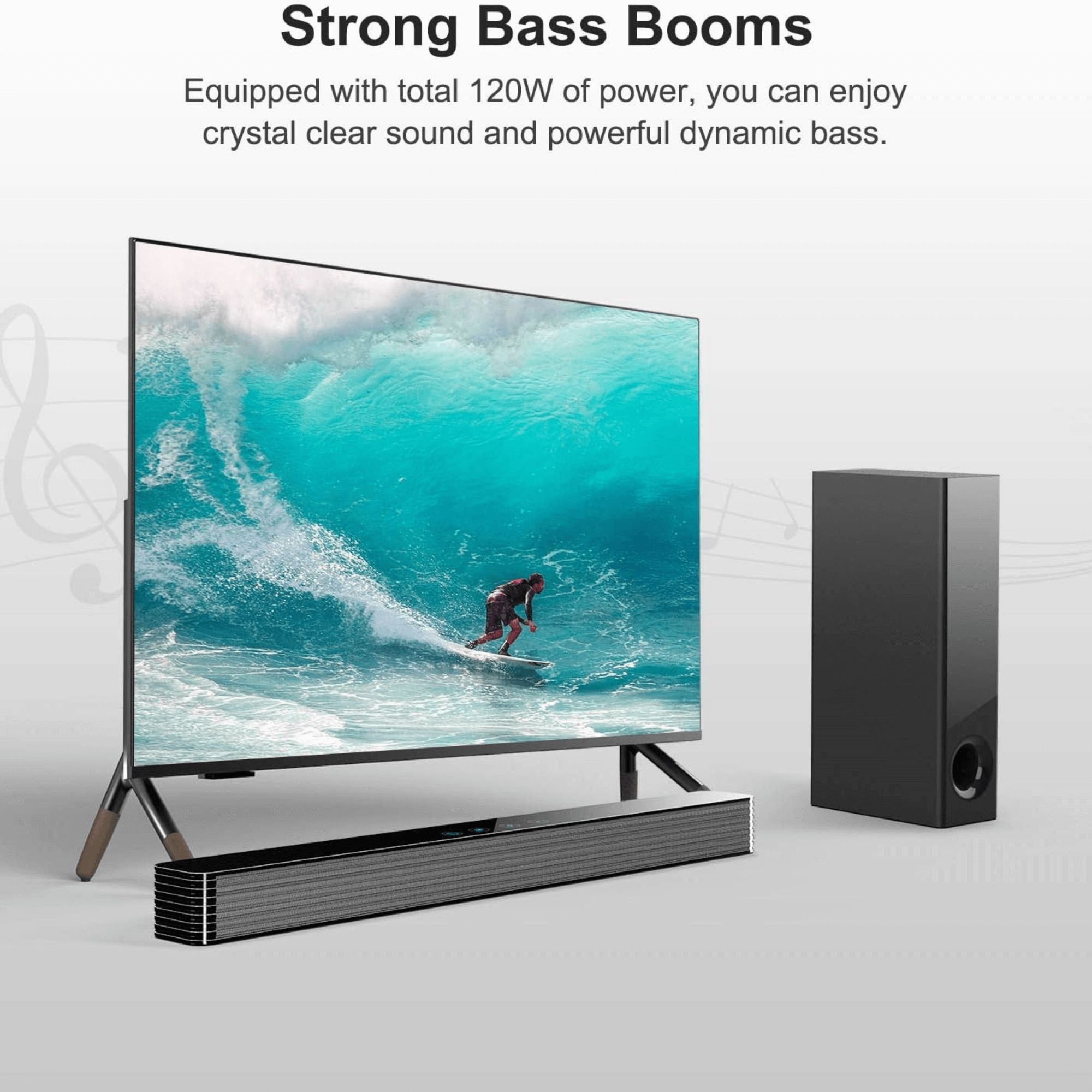 Norcent KB2020 Black Mamba Series 25" 120W Bluetooth Sound Bar with Sub-Woofer Jupiter Gear Home