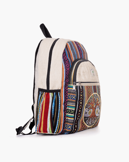 Kathmandu Collection Handmade Cotton and Hemp Tree of Life Backpack Jupiter Gear Home
