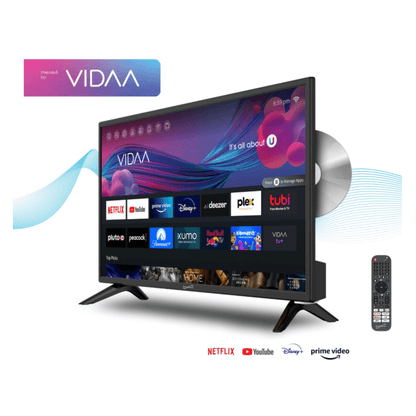 Supersonic Smart 24-inch VDAA DLED AC/DC Television with DVD Player &amp; 12V Car Cord Jupiter Gear Home