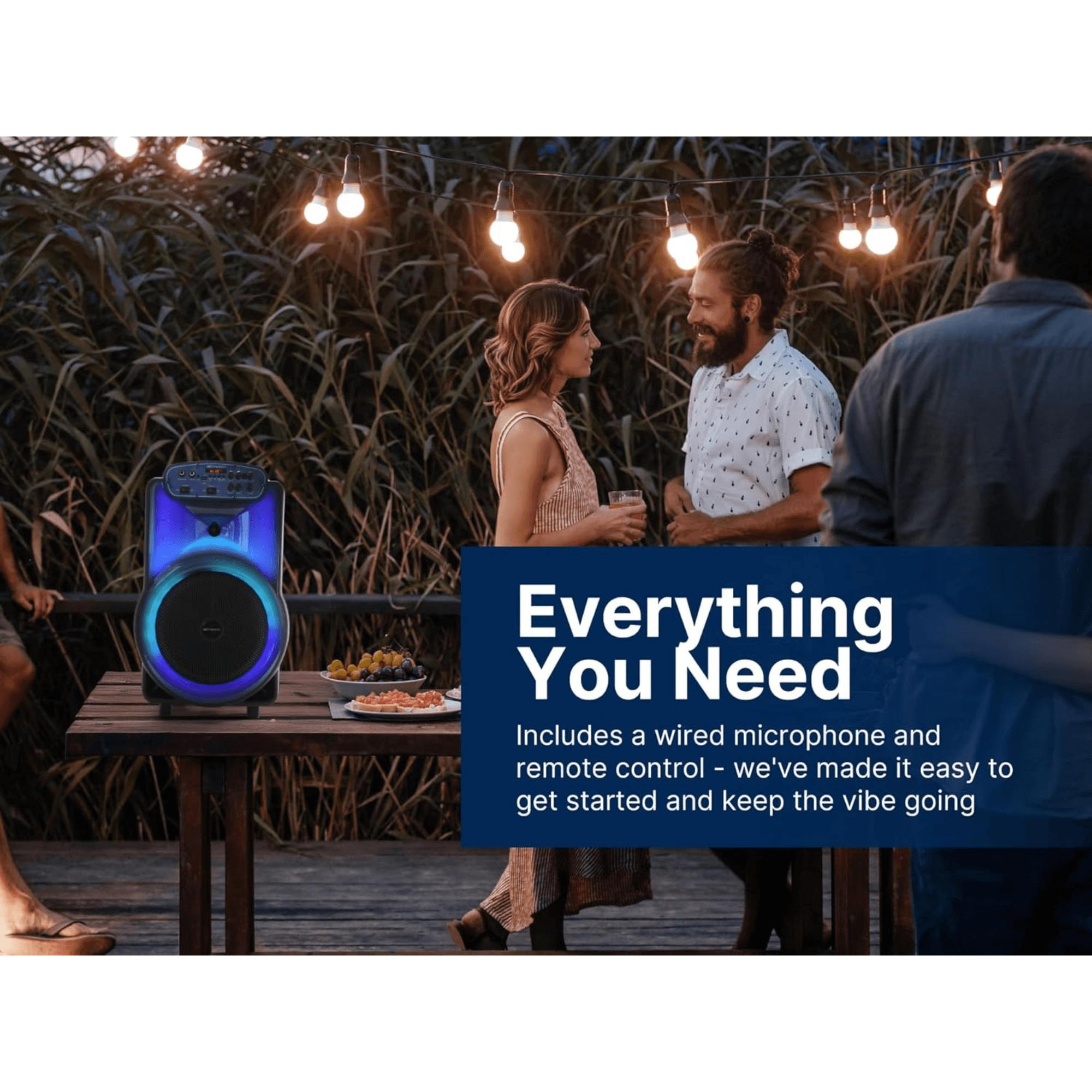 Emerson Portable Bluetooth 12" Party Speaker with Flame Lighting Jupiter Gear Home