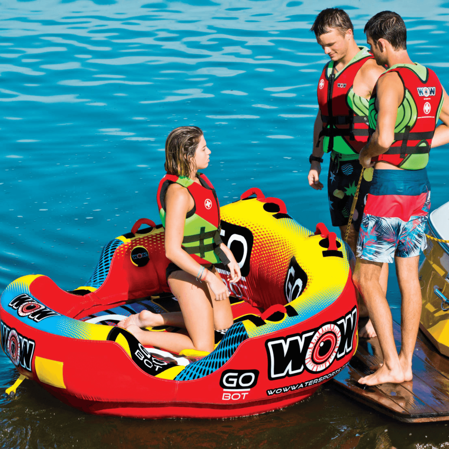 WOW Watersports Go Bot Towable Water Tube for 1 to 3 Riders Jupiter Gear Home