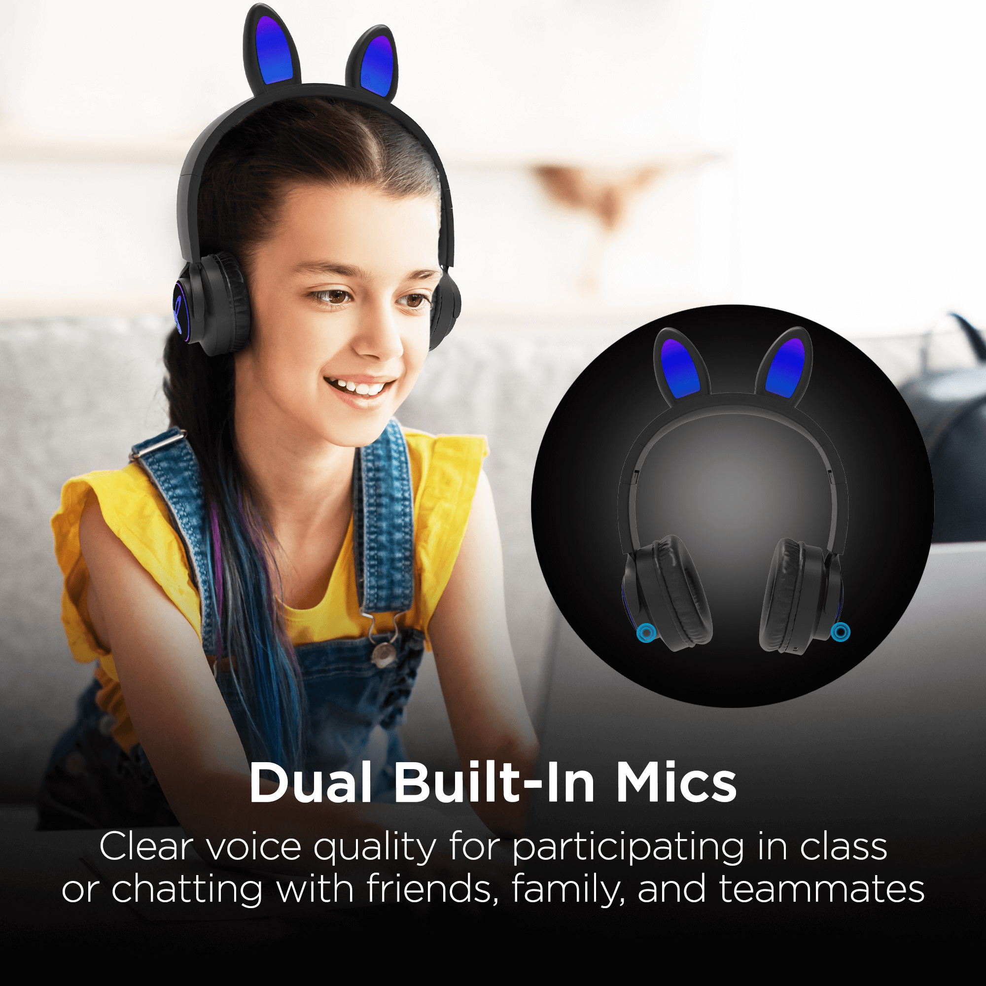 HyperGear Bunny Tracks Wireless Light-Up Headphones Jupiter Gear Home