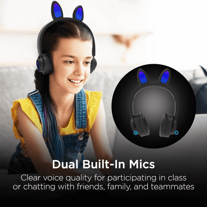 HyperGear Bunny Tracks Wireless Light-Up Headphones Jupiter Gear Home
