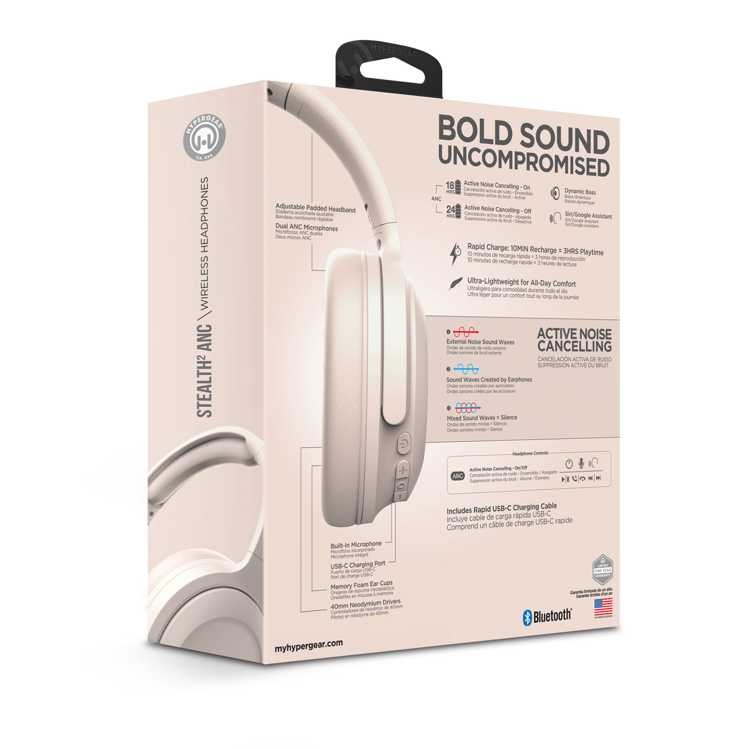 HyperGear Stealth2 ANC Wireless Headphones Jupiter Gear Home