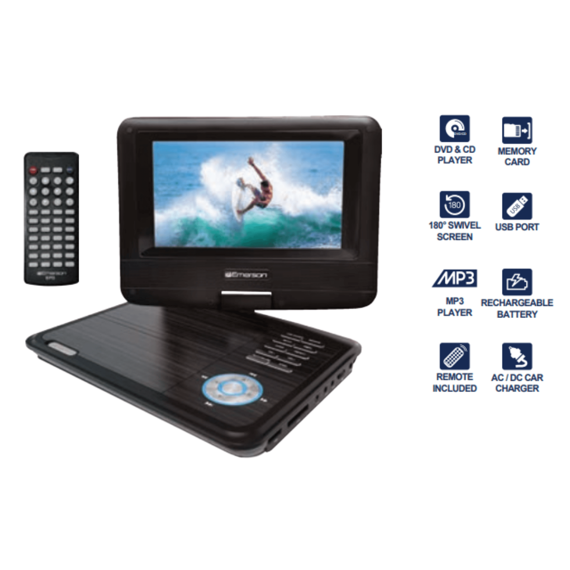 Emerson 7-Inch Portable DVD Player Jupiter Gear Home