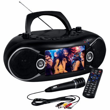 Naxa 7” Bluetooth TV DVD Boombox with Mic Black - Refurbished Jupiter Gear Home