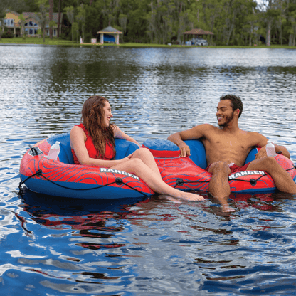 WOW Watersports Ranger 2-Person River Tube with Mesh Bottom and Cup Holders Jupiter Gear Home