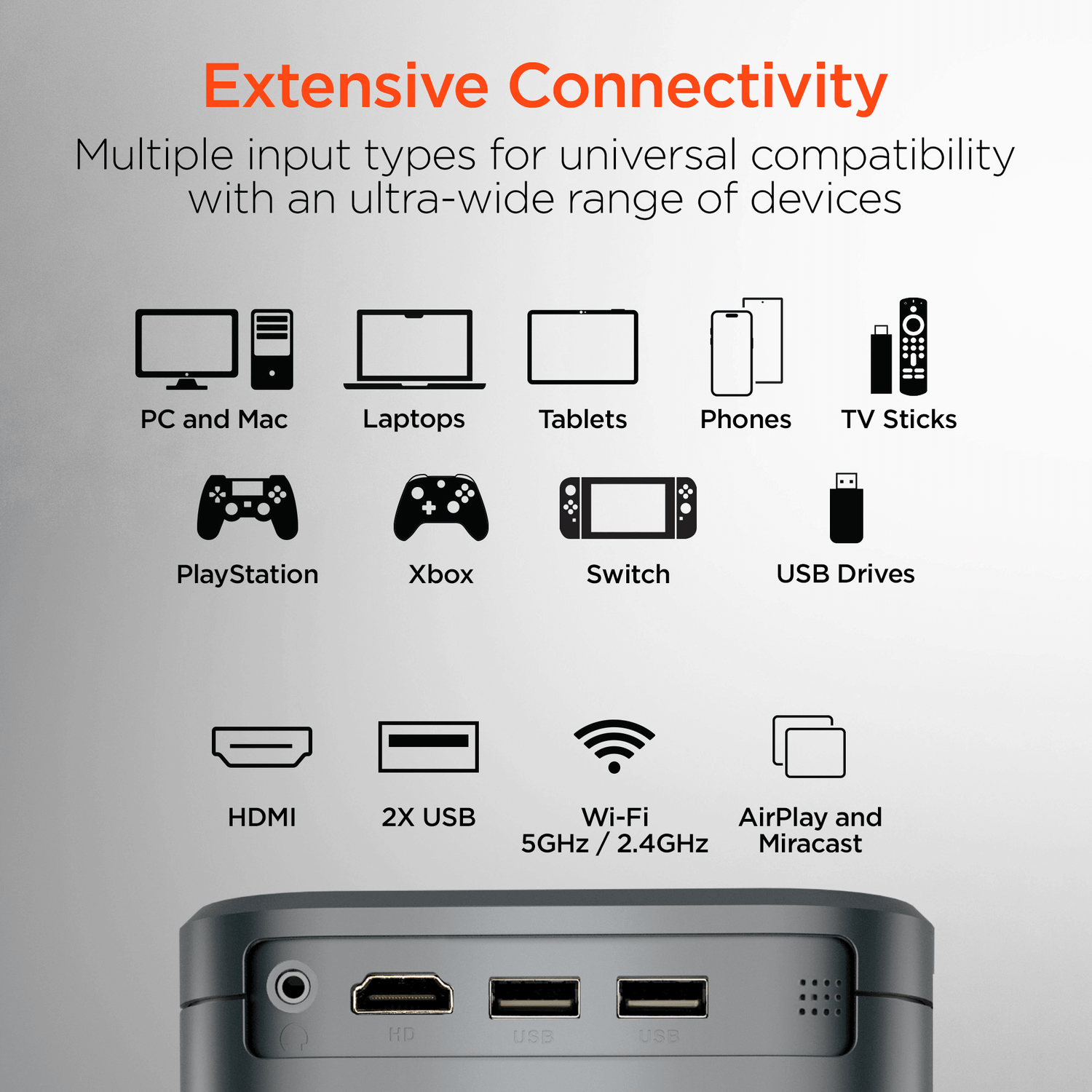 HyperGear CineMini Portable Mini Projector Jupiter Gear Home
