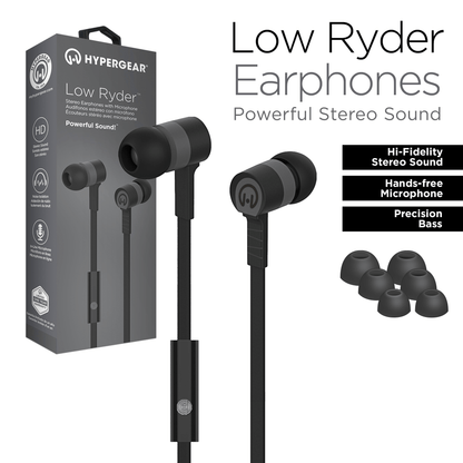 HyperGear Low Ryder Earphones w Mic 3.5mm Jupiter Gear Home
