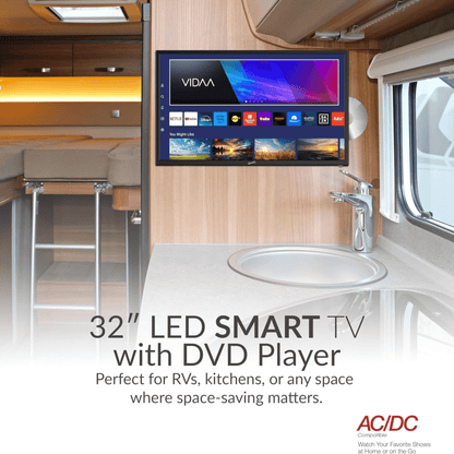 Supersonic 32-inch DLED Smart HDTV with DVD Player ATSC and NTSC System ACDC Compatible Jupiter Gear Home