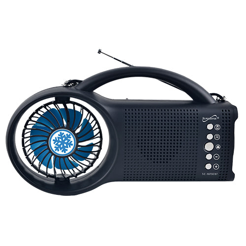 Supersonic Solar Power Bluetooth Speaker with FM Radio, LED Torch Light &amp; Fan Jupiter Gear Home