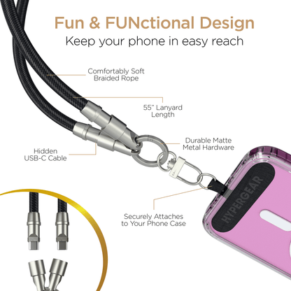 HyperGear 2-in-1 Universal Crossbody Phone Strap and Charging Cable Jupiter Gear Home