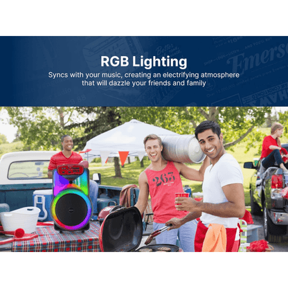 Emerson Portable Bluetooth 15" Party Speaker with Flame Lighting Jupiter Gear Home