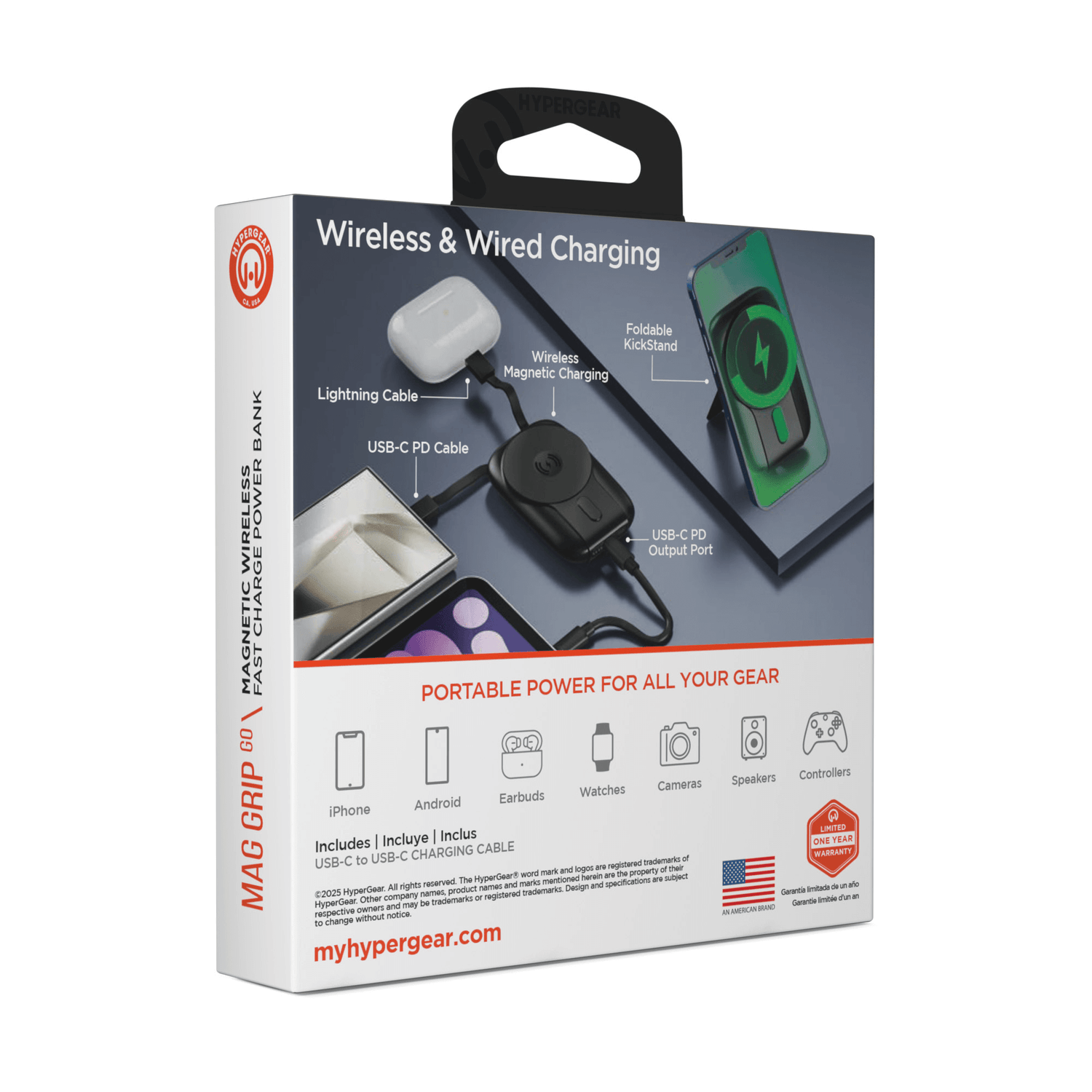 HyperGear Mag Grip Go 5000mAh Wireless Power Bank Jupiter Gear Home