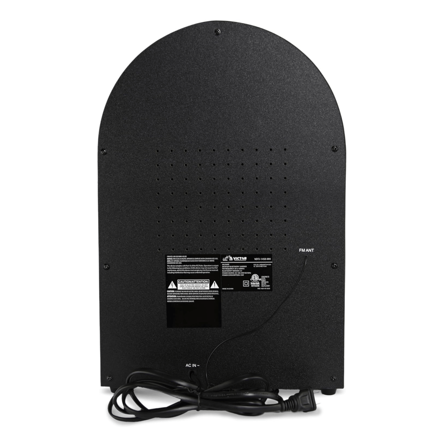 Victor Wilshire Bluetooth Jukebox with Multicolor LED Lighting and FM Radio Jupiter Gear Home