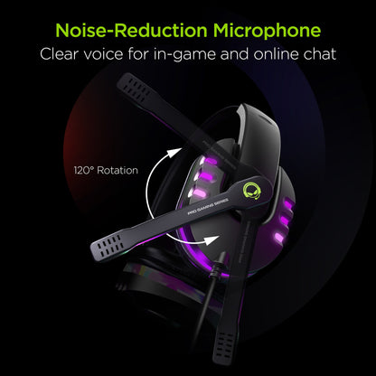 HyperGear SoundRecon RGB LED Gaming Headset w 7 Color Lights &amp; Mic Jupiter Gear Home