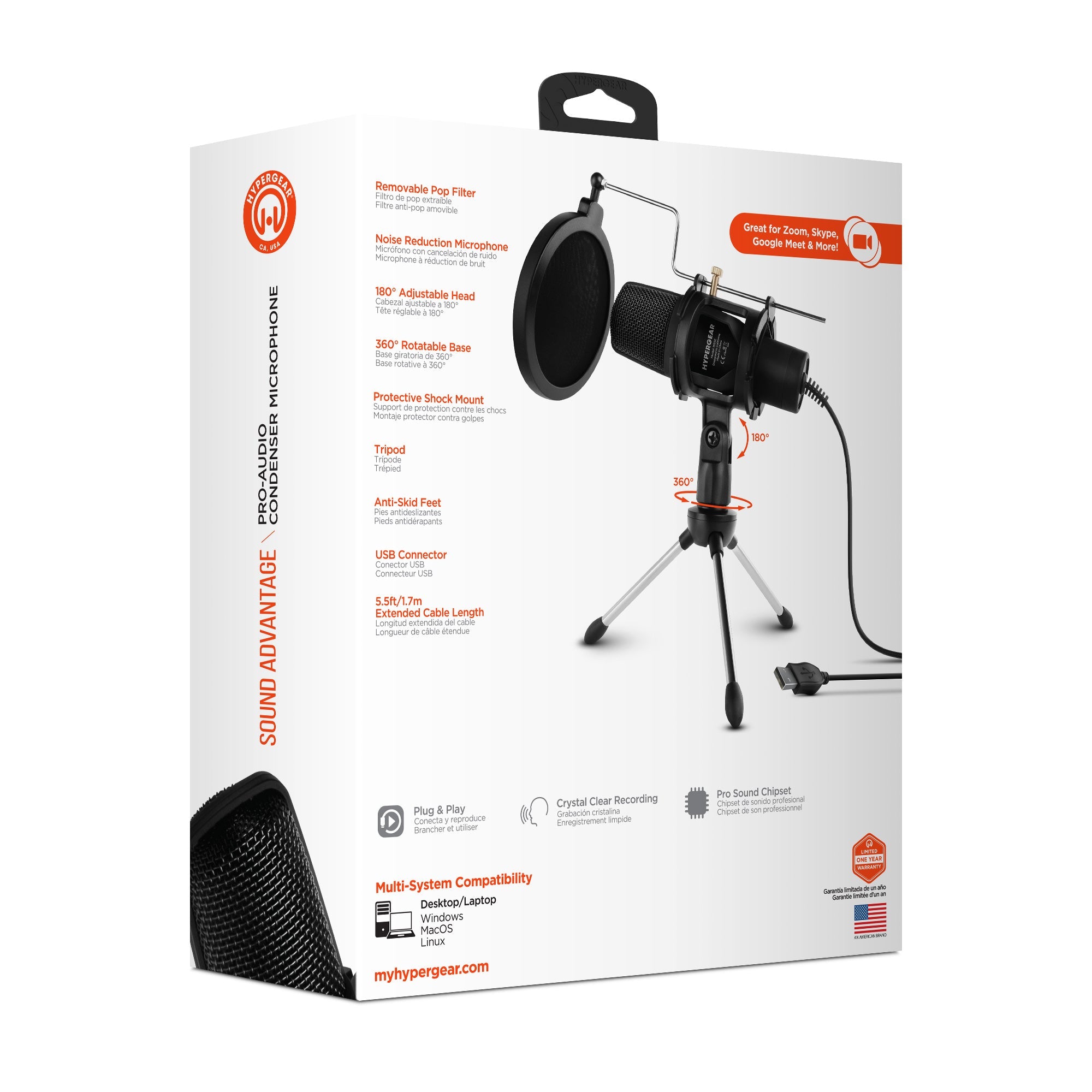 HyperGear Sound Advantage Pro-Audio Hi-Def Condenser Microphone Jupiter Gear Home