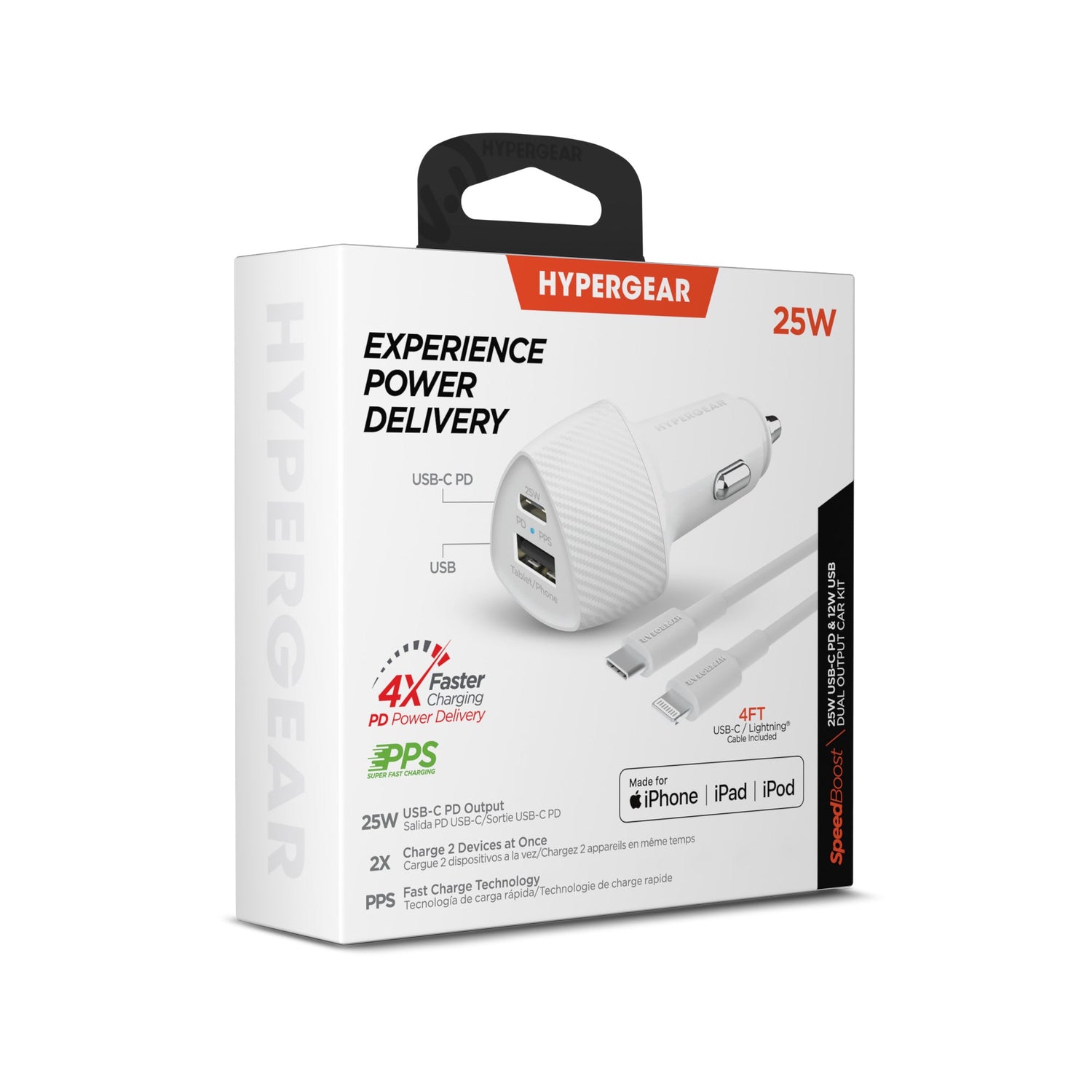 HyperGear SpeedBoost 25W PD Lightning Car Kit w Fast-Charging Tech Jupiter Gear Home