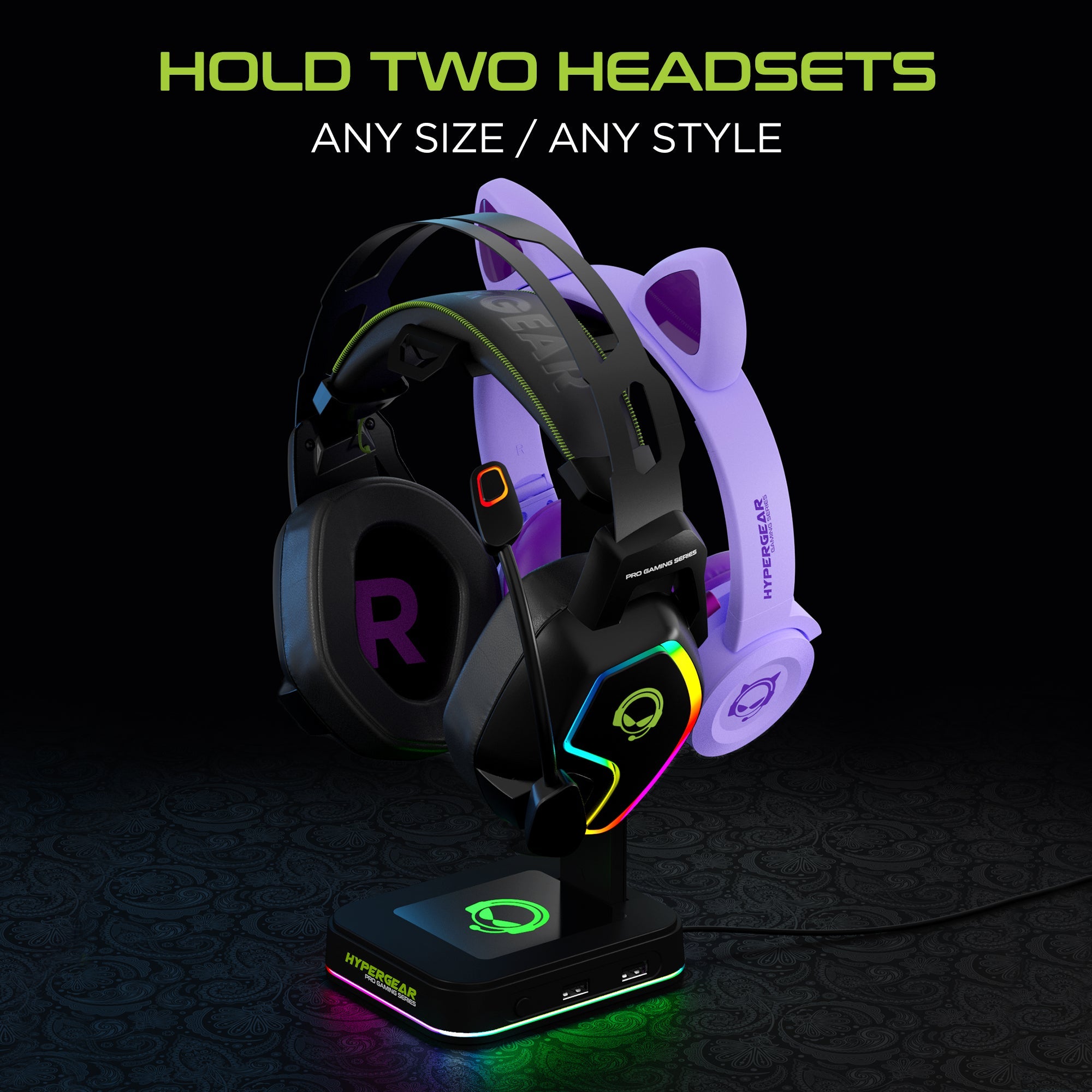 HyperGear RGB Command Station Headset Stand w 6 Color Light Effects Jupiter Gear Home