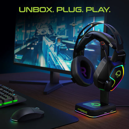 HyperGear RGB Command Station Headset Stand w 6 Color Light Effects Jupiter Gear Home