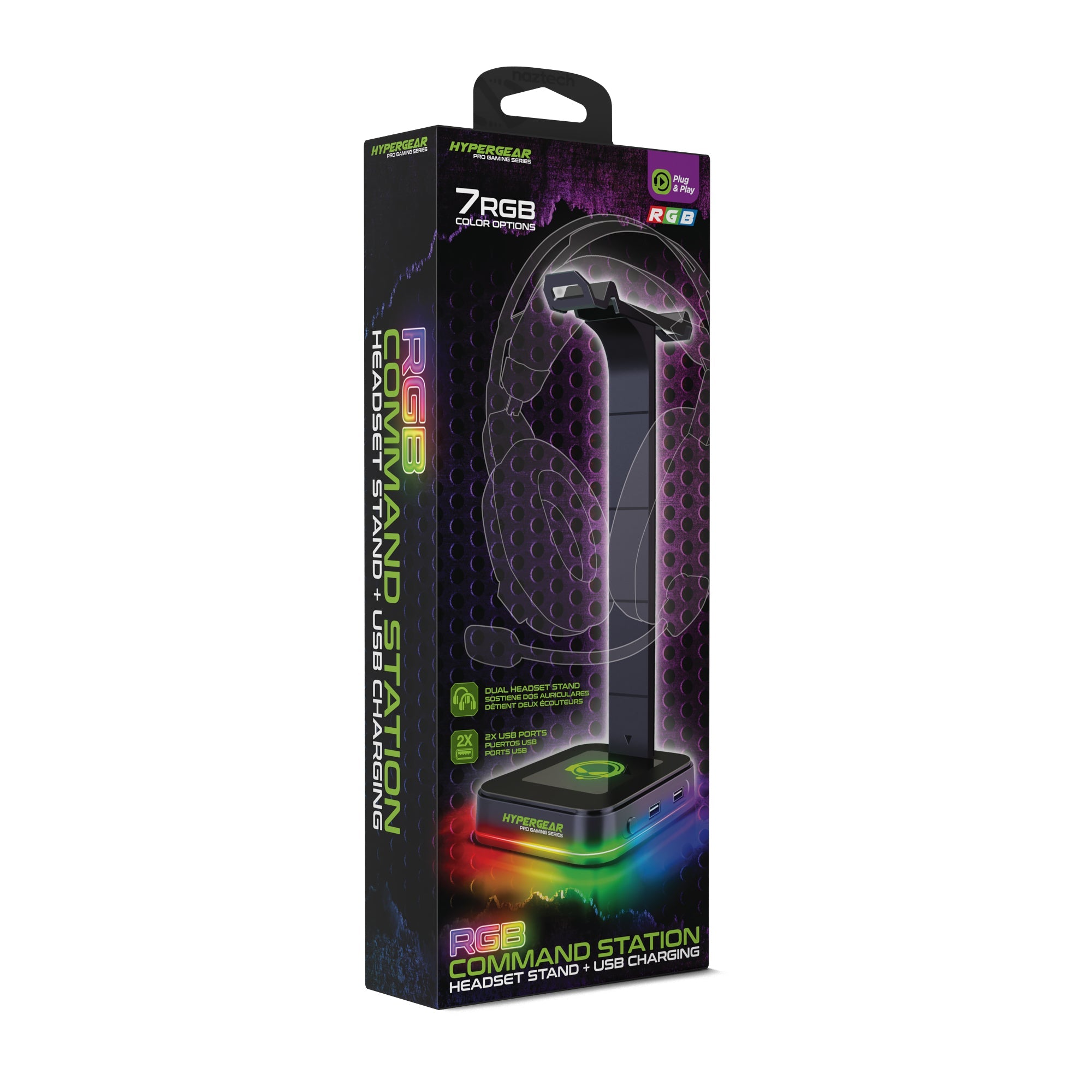 HyperGear RGB Command Station Headset Stand w 6 Color Light Effects Jupiter Gear Home
