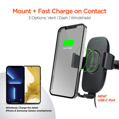HyperGear Gravity 15W Wireless Fast Charge Mount - Hands-Free Jupiter Gear Home
