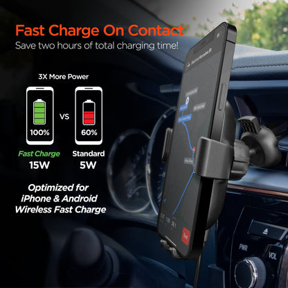 HyperGear Gravity 15W Wireless Fast Charge Mount - Hands-Free Jupiter Gear Home