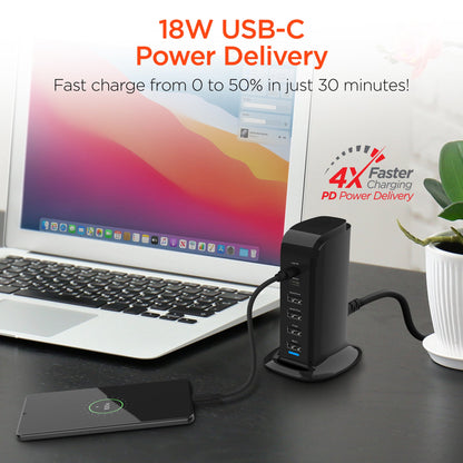HyperGear Power Tower 42W 6 USB Charging Station Jupiter Gear Home