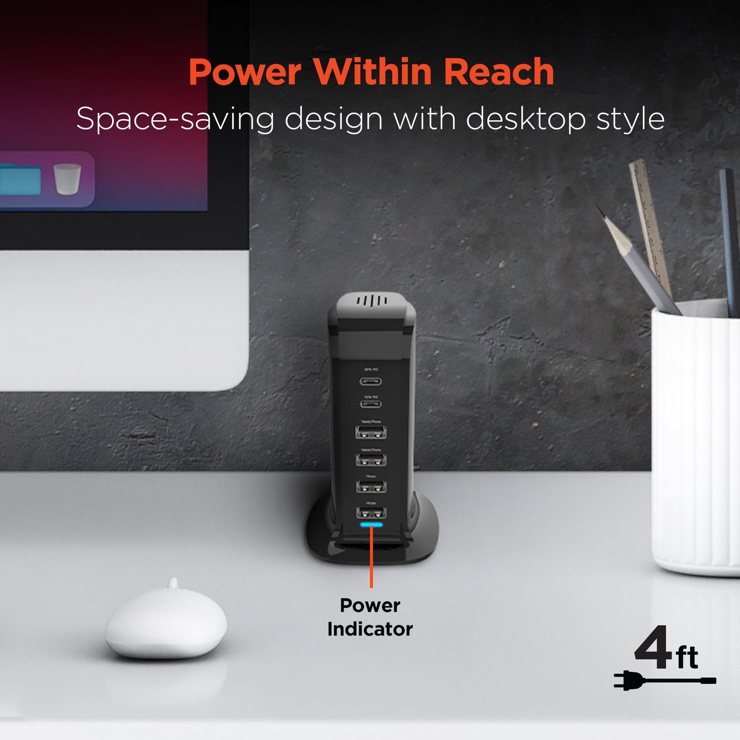 HyperGear Power Tower 42W 6 USB Charging Station Jupiter Gear Home