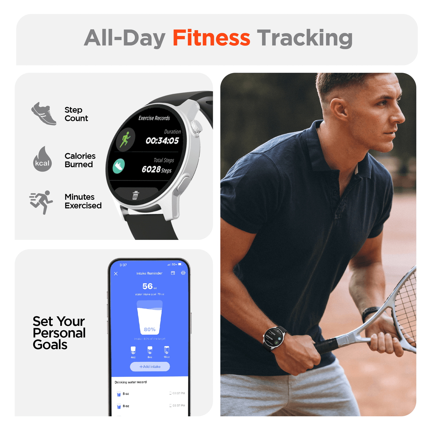 HyperGear SmartWatch + Fitness Tracker Jupiter Gear Home