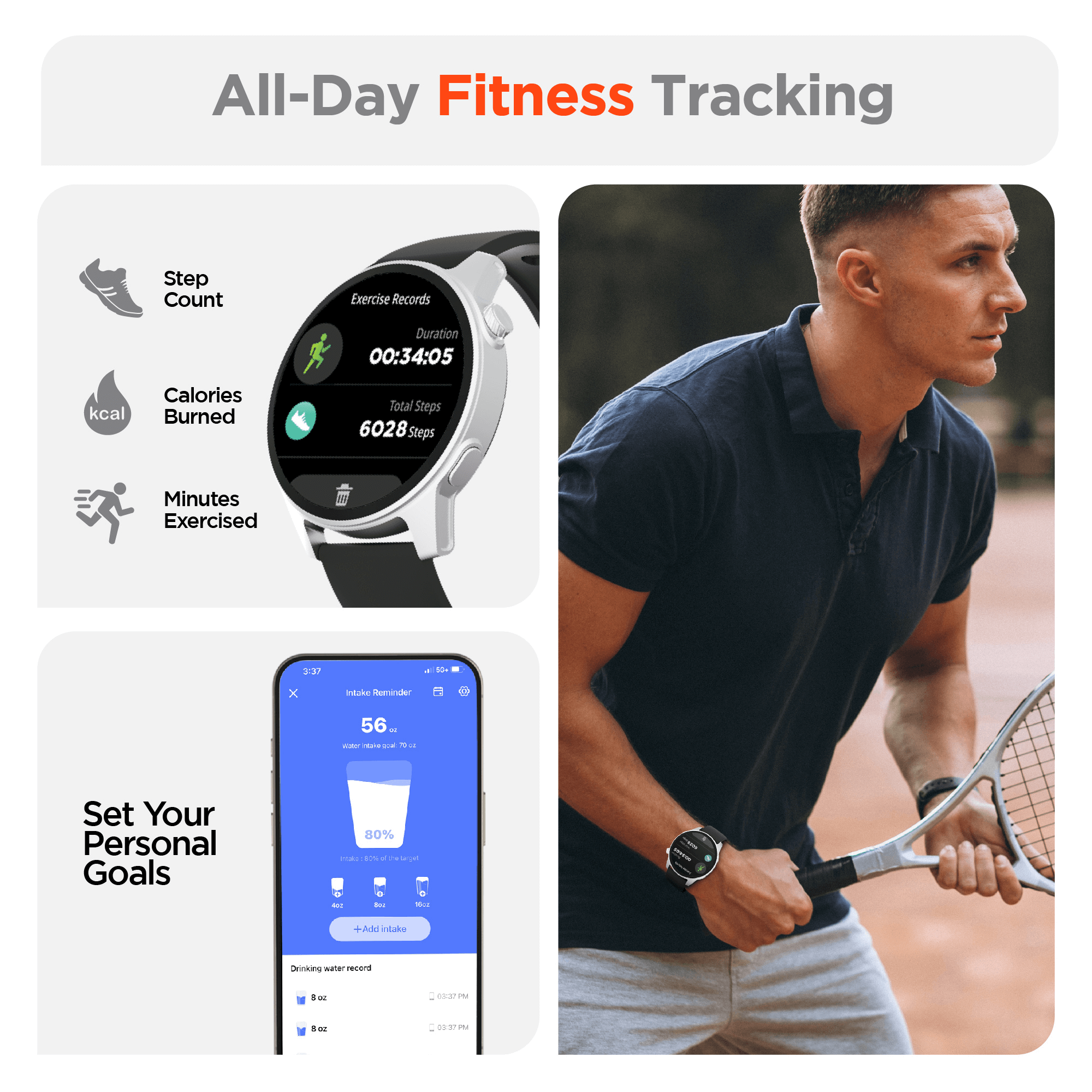 HyperGear SmartWatch + Fitness Tracker Jupiter Gear Home