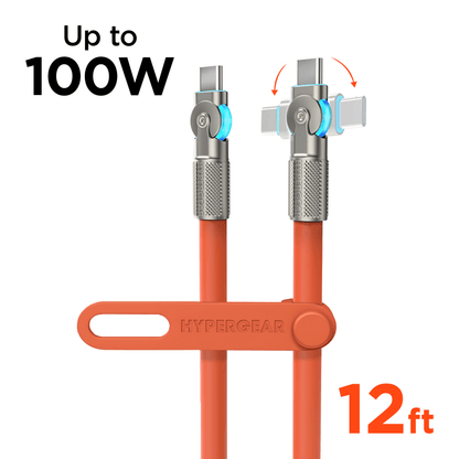 HyperGear Chunky180° 100W USB-C to USB-C Rugged Fast Charge Cable 12ft Jupiter Gear Home