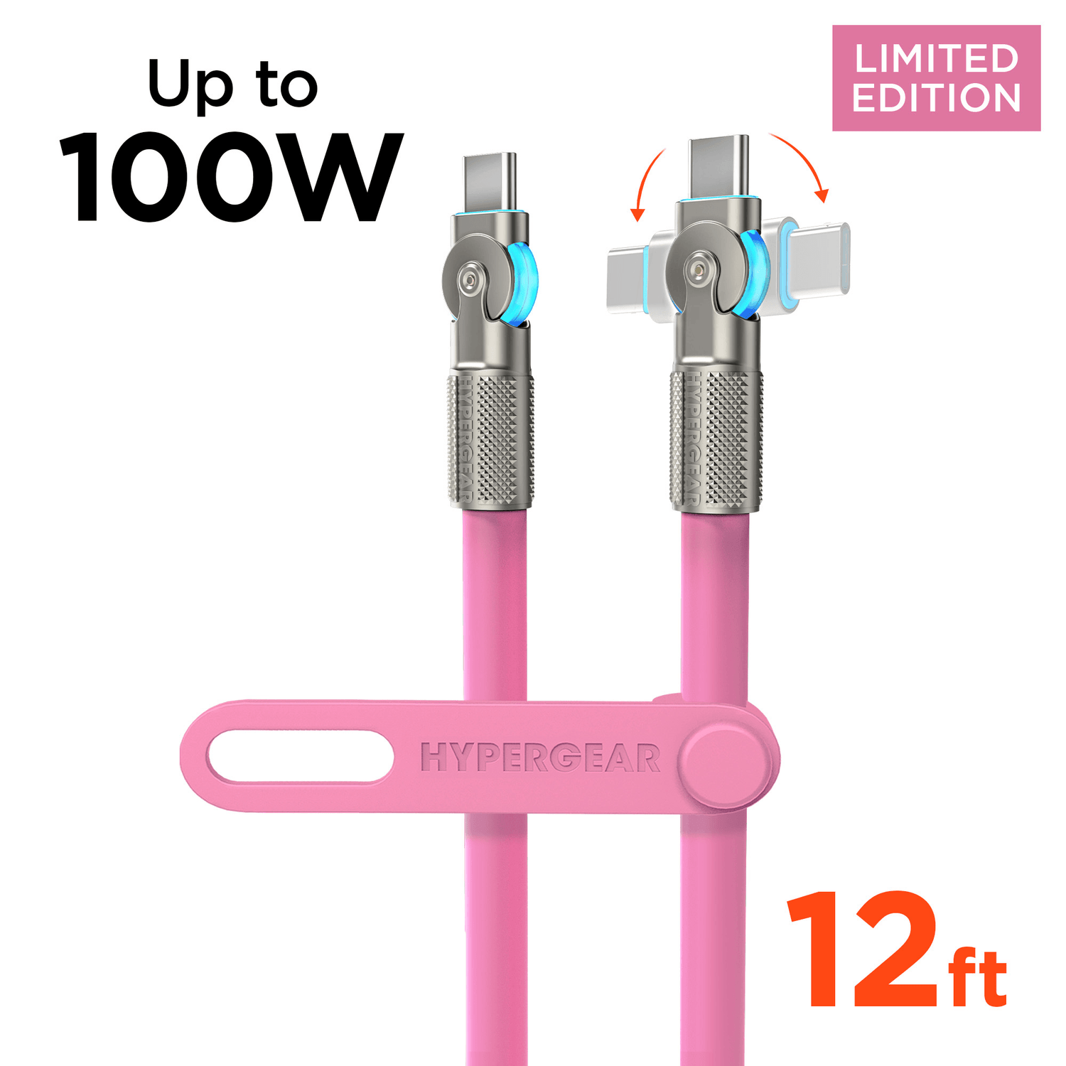HyperGear Chunky180° 100W USB-C to USB-C Rugged Fast Charge Cable 12ft Jupiter Gear Home