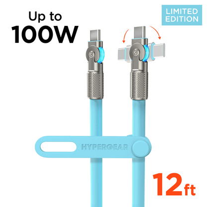 HyperGear Chunky180° 100W USB-C to USB-C Rugged Fast Charge Cable 12ft Jupiter Gear Home