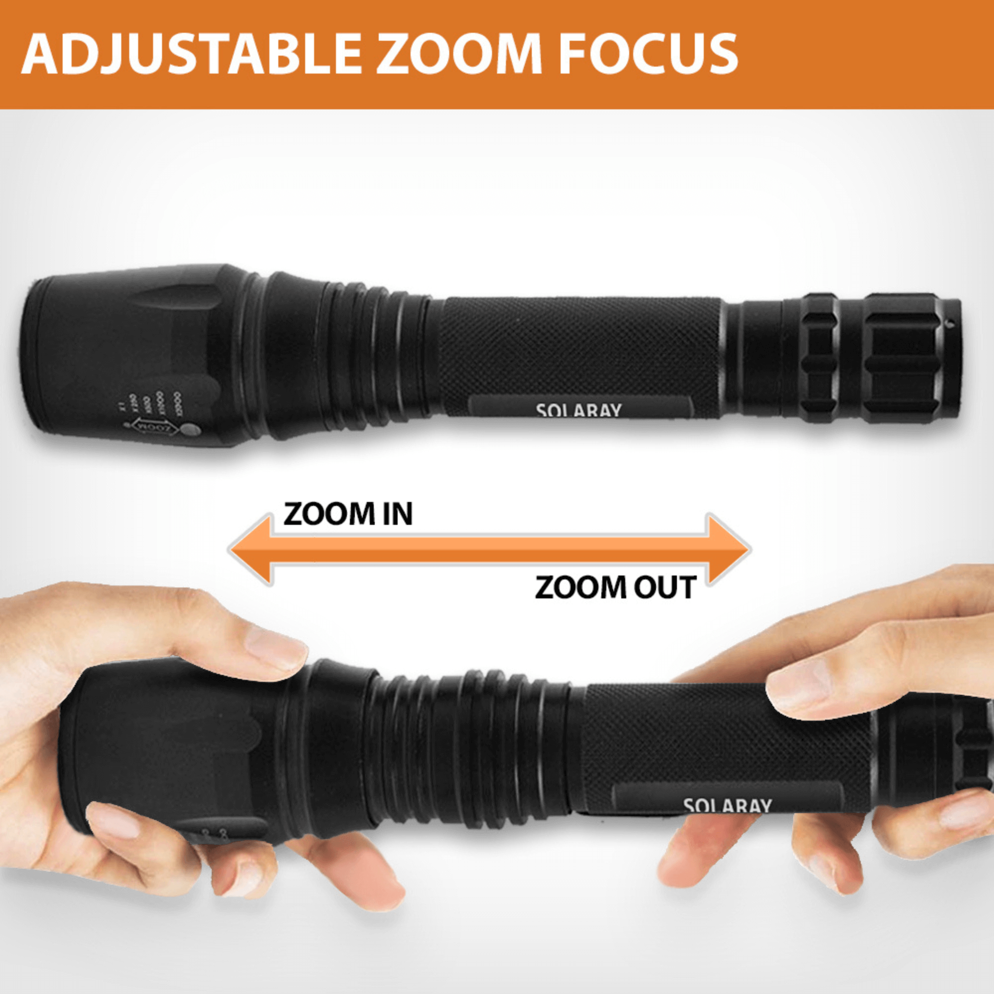 Solaray ZX1-XL 18650 Tactical Flashlight Jupiter Gear Home