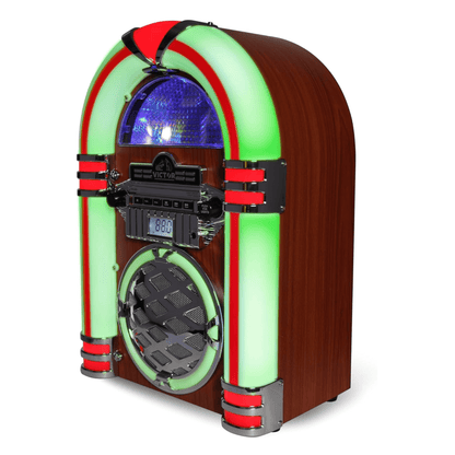 Victor Wilshire Bluetooth LED Jukebox Mahogany - Refurbished Jupiter Gear Home