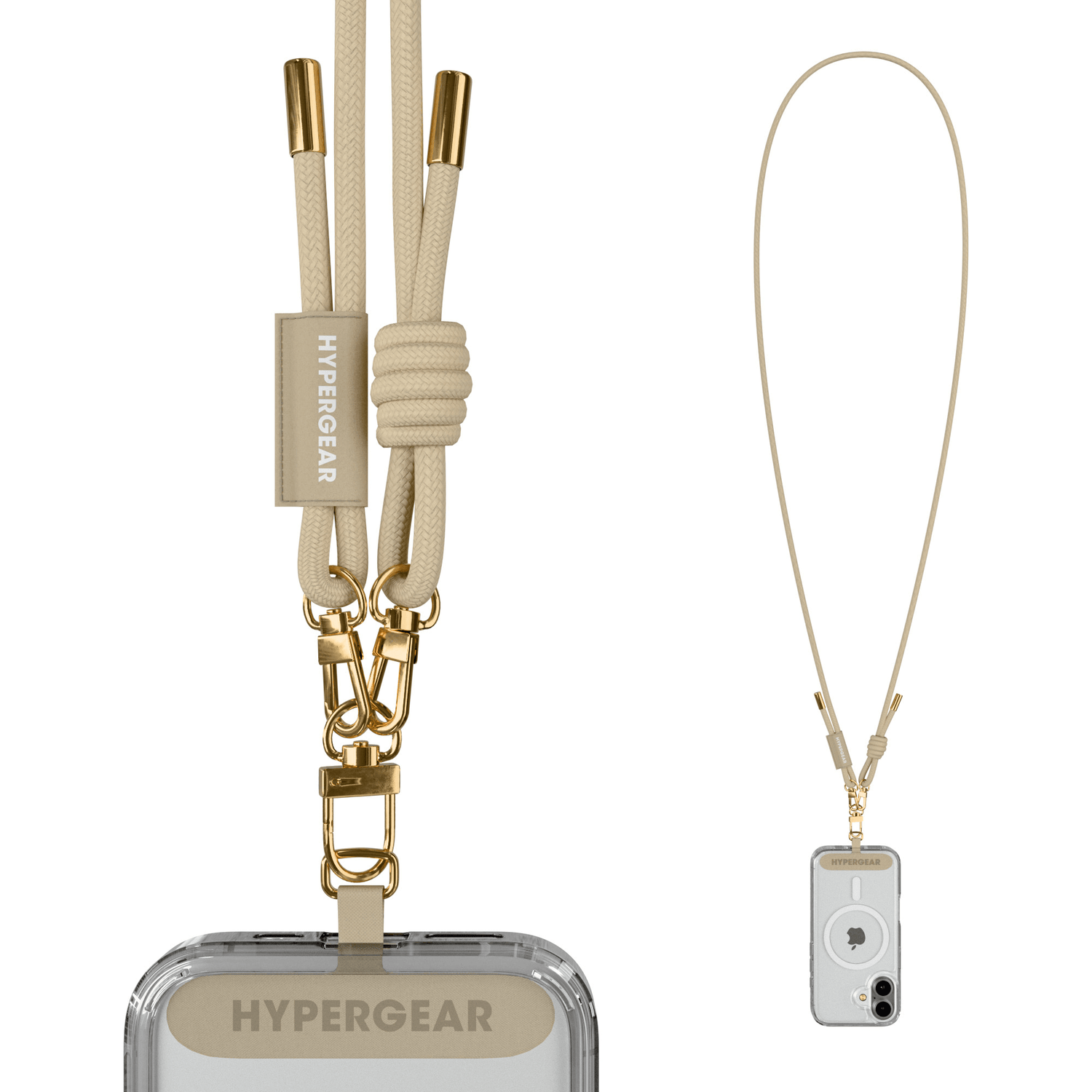 HyperGear TECHcessories Sand Rope with Gold Accents Universal Crossbody Phone Strap Jupiter Gear Home