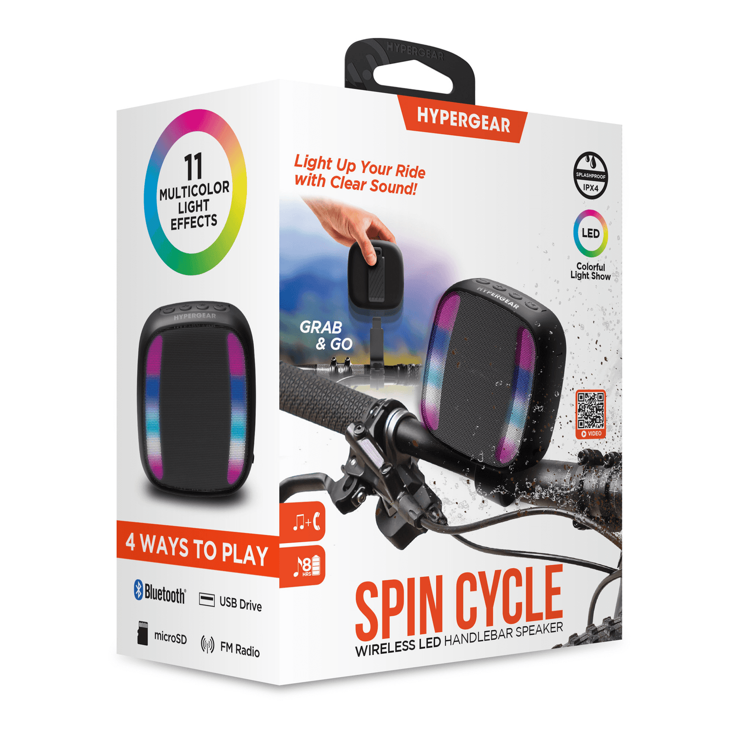 HyperGear Spin Cycle LED Wireless Bike Speaker Jupiter Gear Home