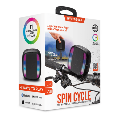 HyperGear Spin Cycle LED Wireless Bike Speaker Jupiter Gear Home