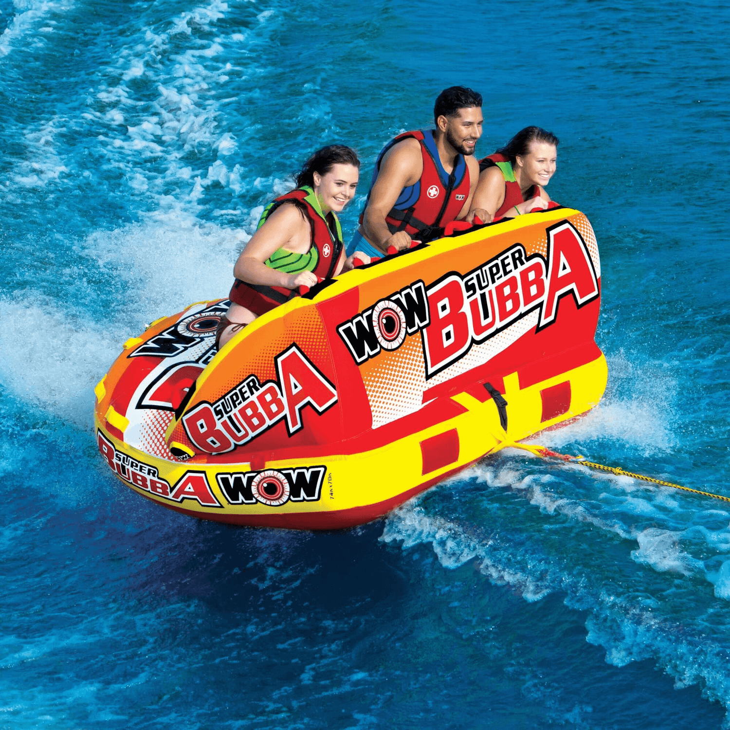 WOW Watersports Super Bubba 1-3 Person Inflatable Towable Deck Tube Jupiter Gear Home